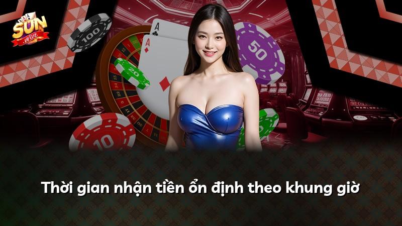 Thời gian nhận tiền ổn định theo khung giờ